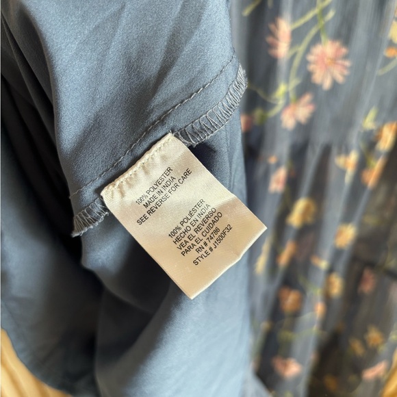 Patrons of Peace Blue Floral Cottagecore Western Boho Peasant Maxi Dress large - Picture 7 of 8